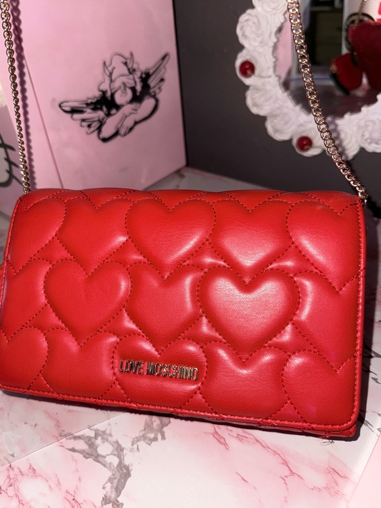 Love Moschino Handbags - Love Moschino Red Heart Pattern Crossbody